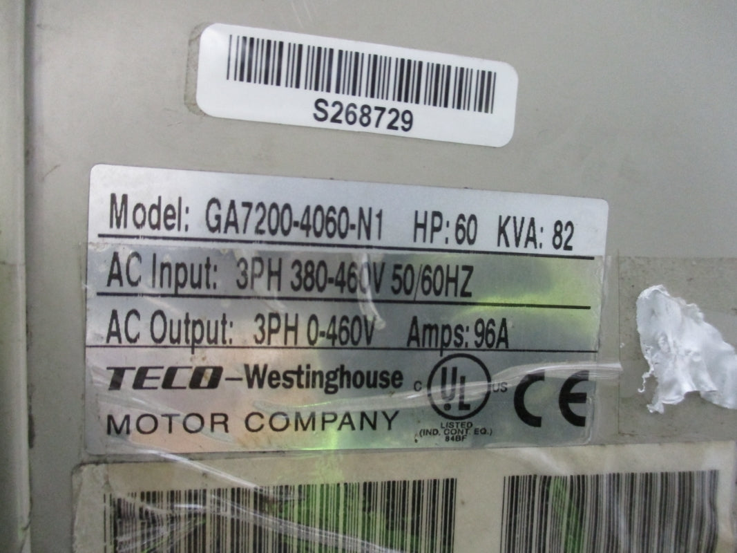 TECO-WESTINGHOUSE GA7200-4060-N1 380/460V 96A UNMP