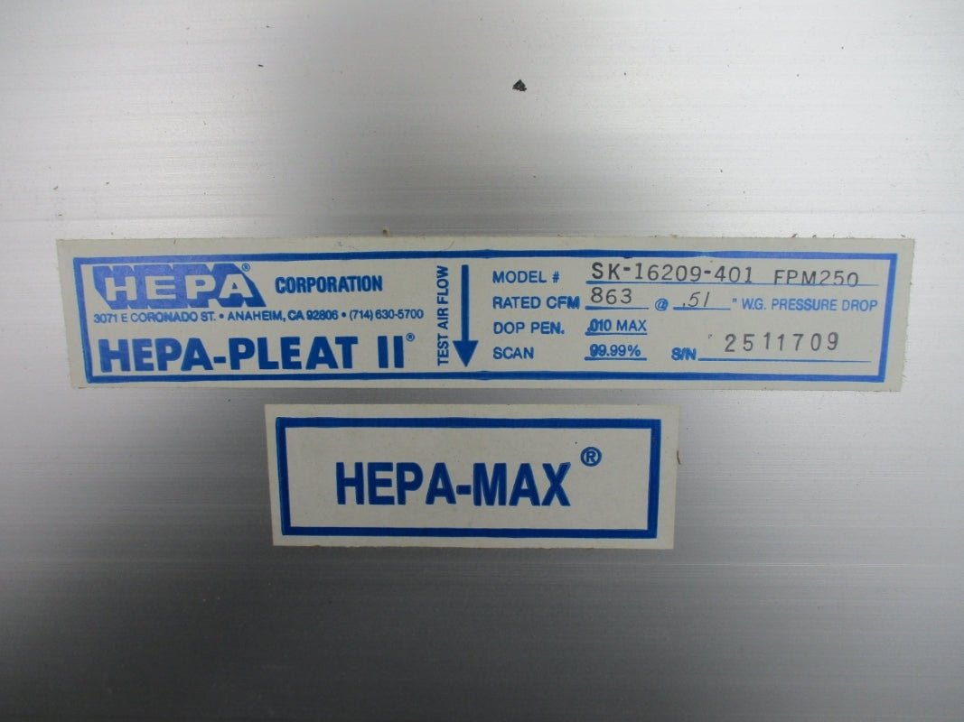 HEPA SK-16209-401 18X30X11.5 FPM250 NSMP