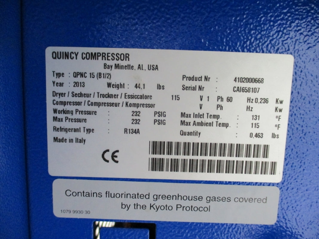 QUINCY COMPRESSOR 4102000668 5224-1028794 232PSIG 115V NSMP