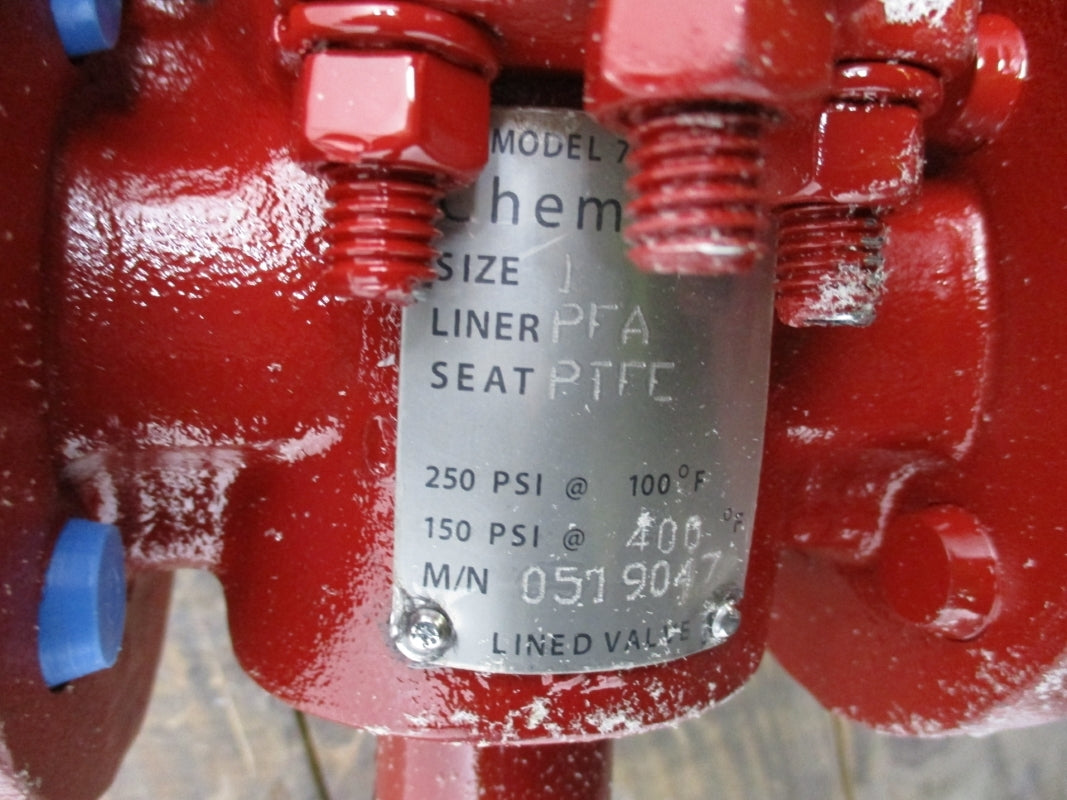 CHEMVALVE 1" PFA/PTFE W/ TORO CT-900-FNB 35-145PSI NSNP