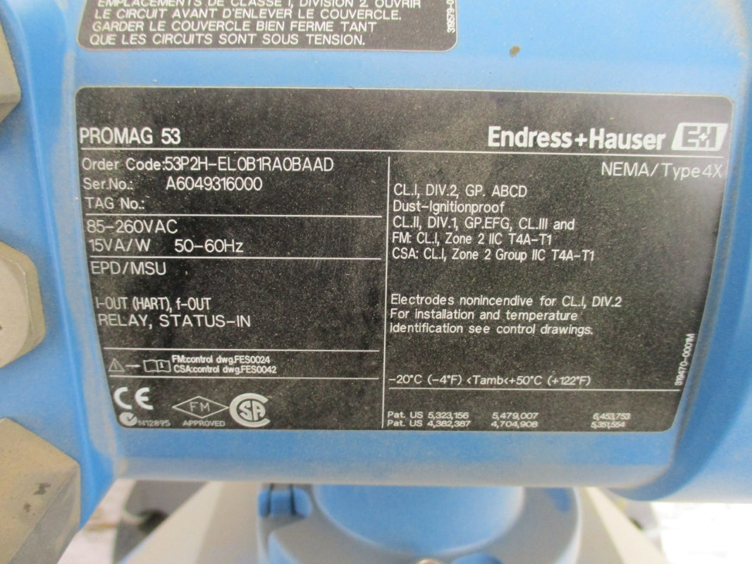ENDRESS+HAUSER 53P2H-EL0B1RA0BAAD 85-260VAC NSNP