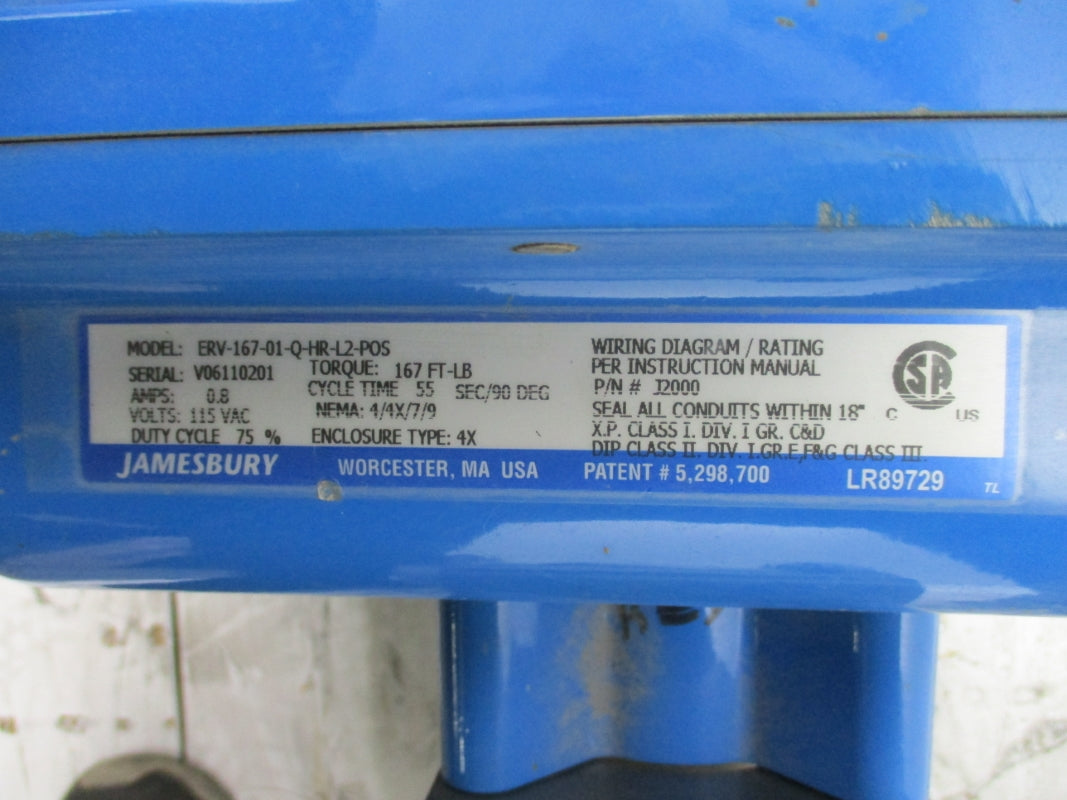 JAMESBURY ERV-167-01-Q-HR-L2-POS 0.8A 115VAC NSNP