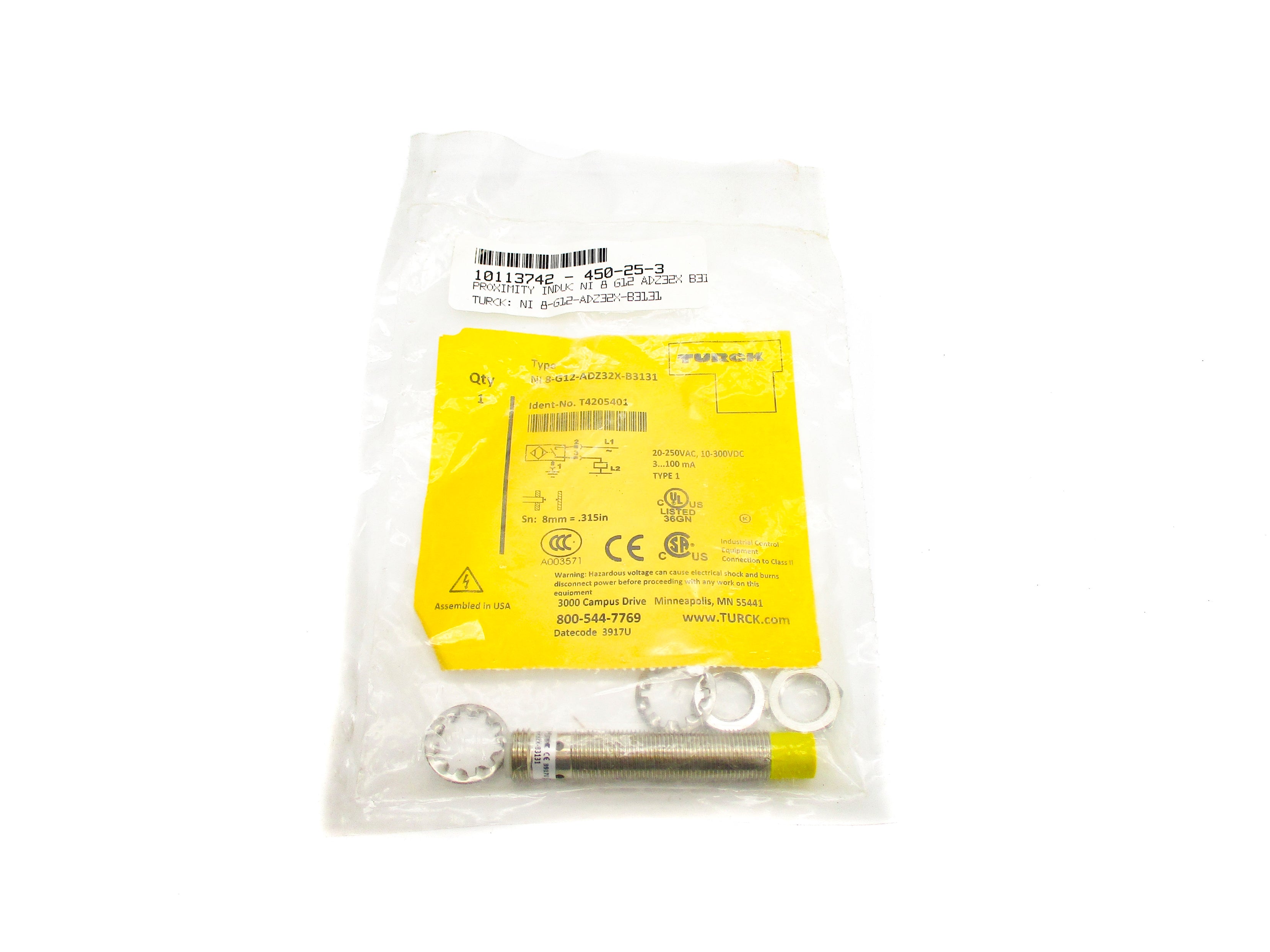 TURCK NI8-G12-ADZ32X-B3131 T4205401 20-250VAC NSMP