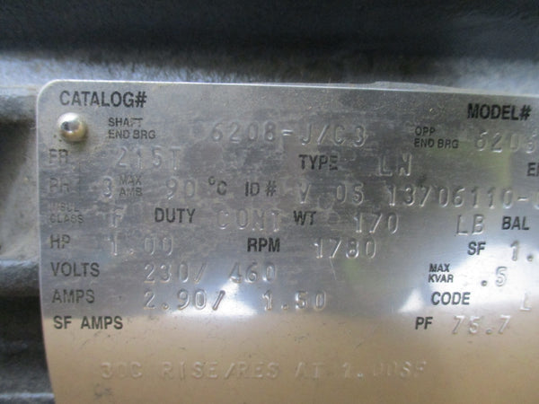 US MOTORS 6208-J/C3 230/460V 2.90/1.50A NSMP