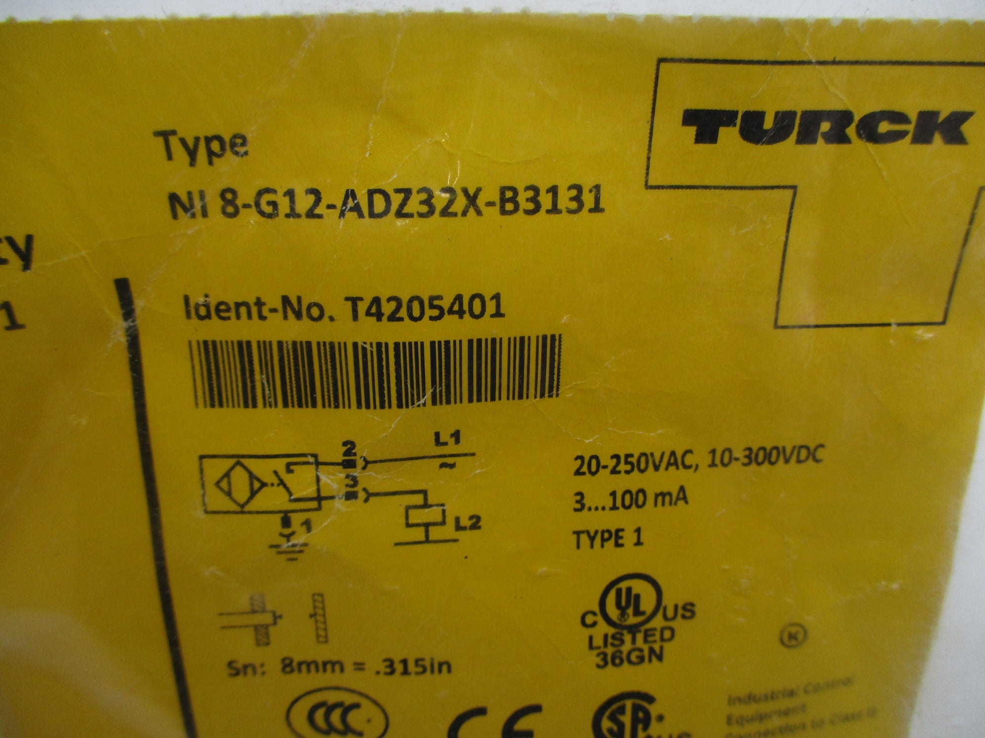 TURCK NI8-G12-ADZ32X-B3131 T4205401 20-250VAC NSMP