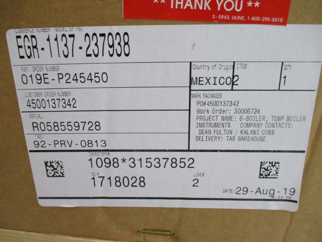 EMERSON EGR-1137-237938 NSMP