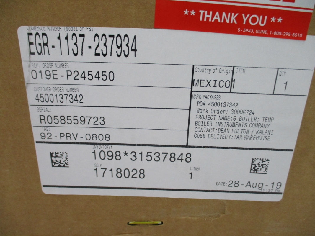 EMERSON EGR-1137-237934 NSMP