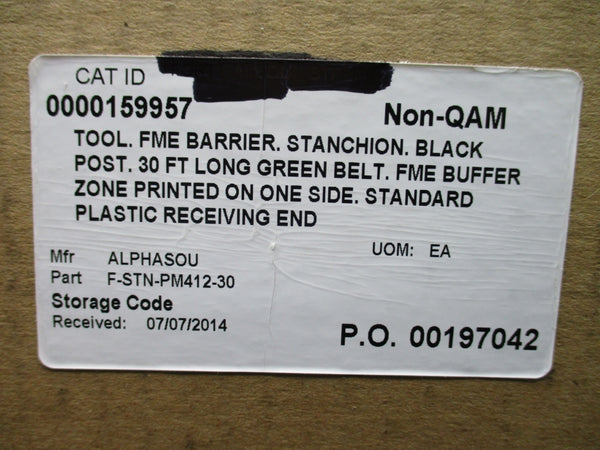 ALPHA SOURCE RETRACTA-BELT F-STN-PM412-30 NSMP