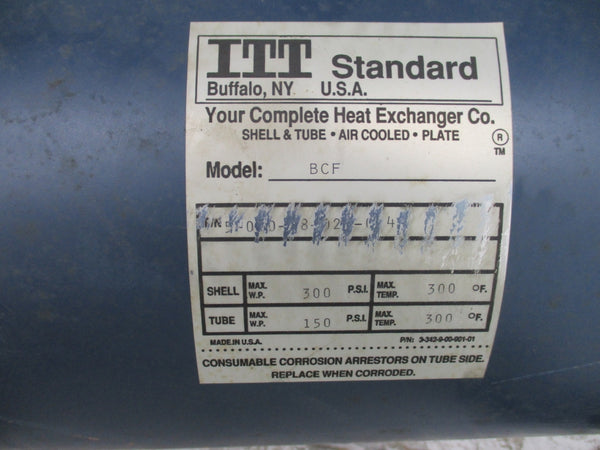 ITT STANDARD BCF HEAT EXCHANGER 300PSI UNMP