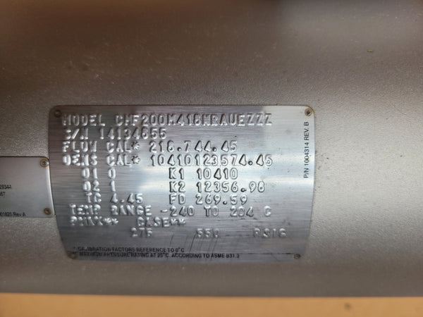 MICRO MOTION CMF200H418MRAUEZZZ 550PSIG 15V NSMP