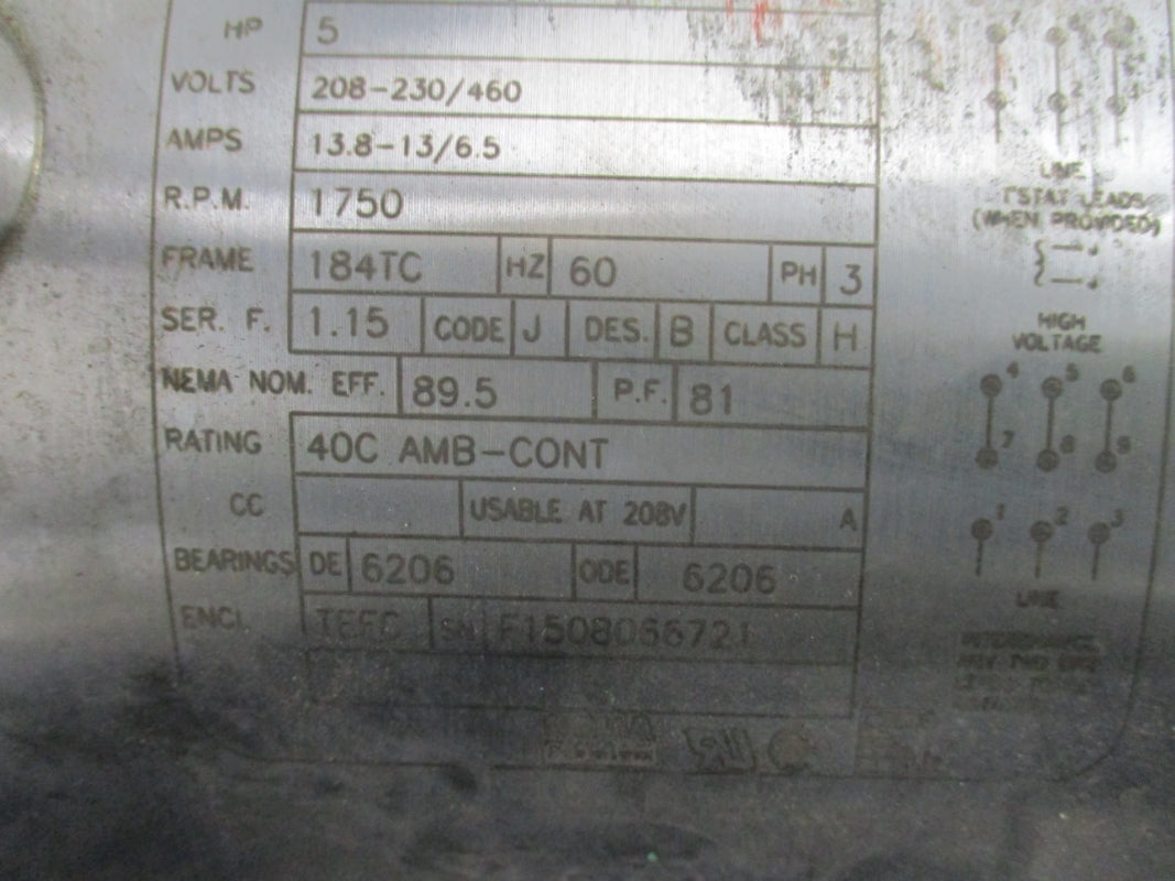 BALDOR CSSEWDM3615T 36G5605953GT 208-230/460V 13.8-13/6.5A NSNP