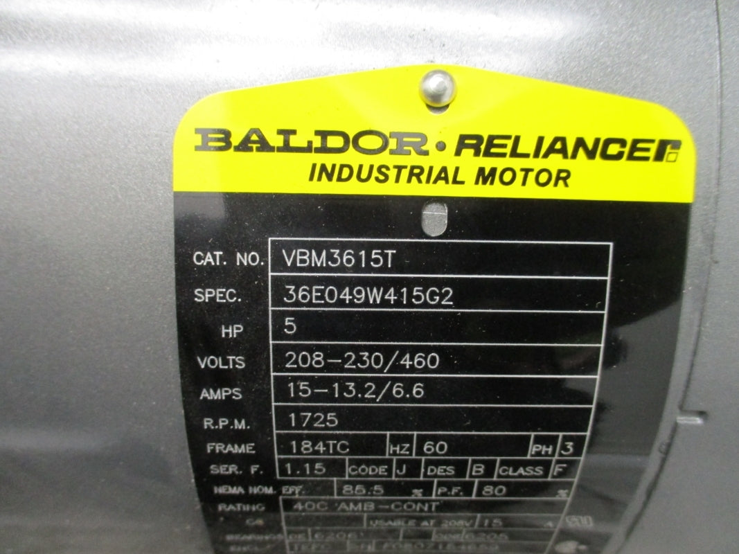 BALDOR VBM3615T 36E049W415G2 208-230/460V 15-13.2/6.6A NSNP