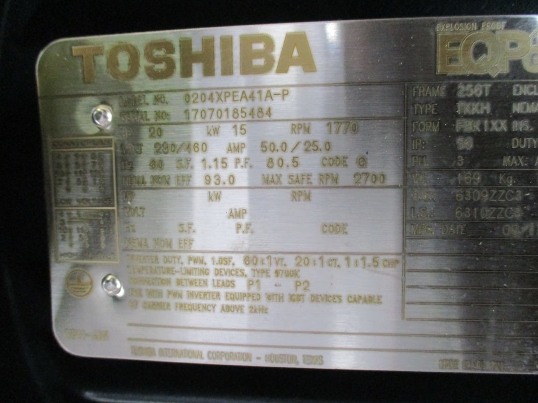 TOSHIBA 0204XPEA41A-P 230/460V 50.0/25.0A NSMP