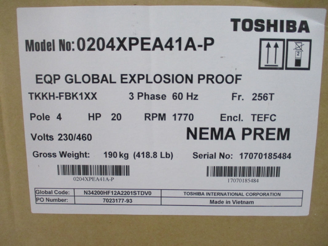 TOSHIBA 0204XPEA41A-P 230/460V 50.0/25.0A NSMP