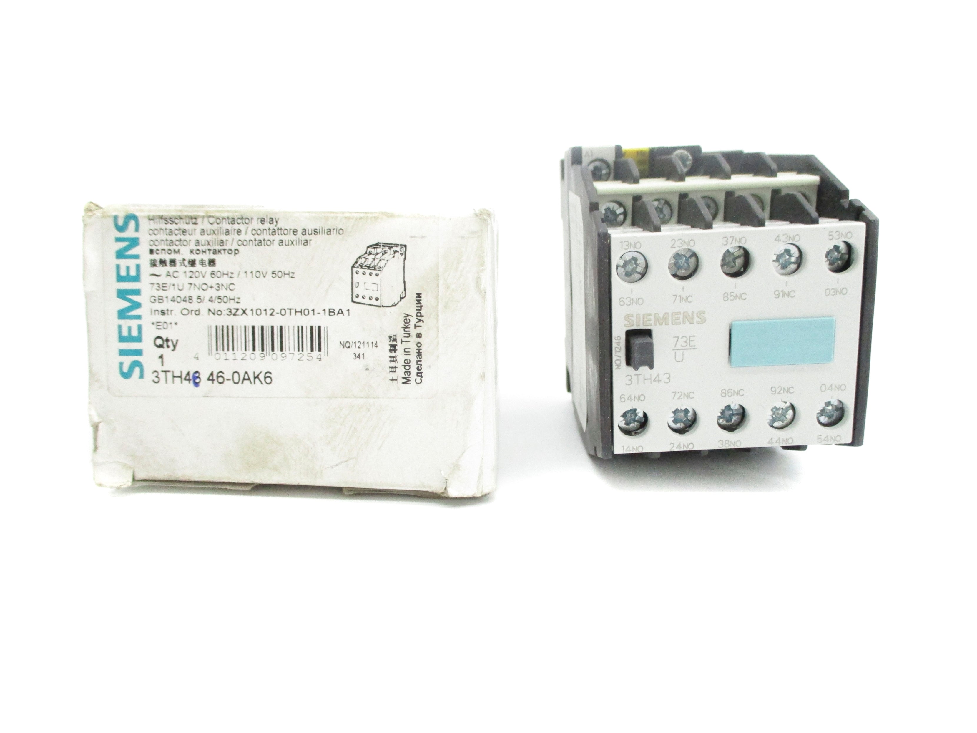 SIEMENS 3TH4346-0AK6 110/120VAC NSMP