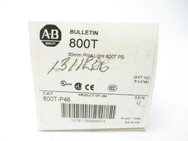 ALLEN BRADLEY 800T-P46 SER. U 480V (WH) NSMP