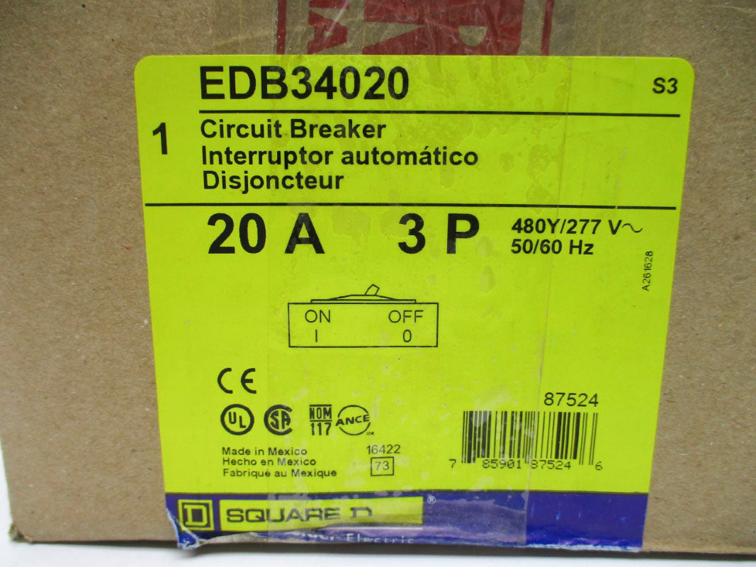 SQUARE D EDB34020 277V 20A NSMP