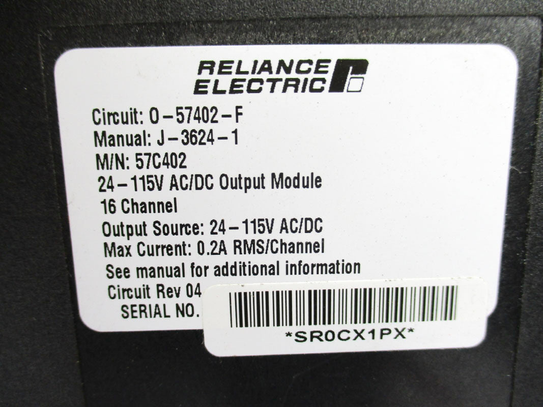 RELIANCE ELECTRIC 57C402 0-57402-F 115VAC/DC UNMP