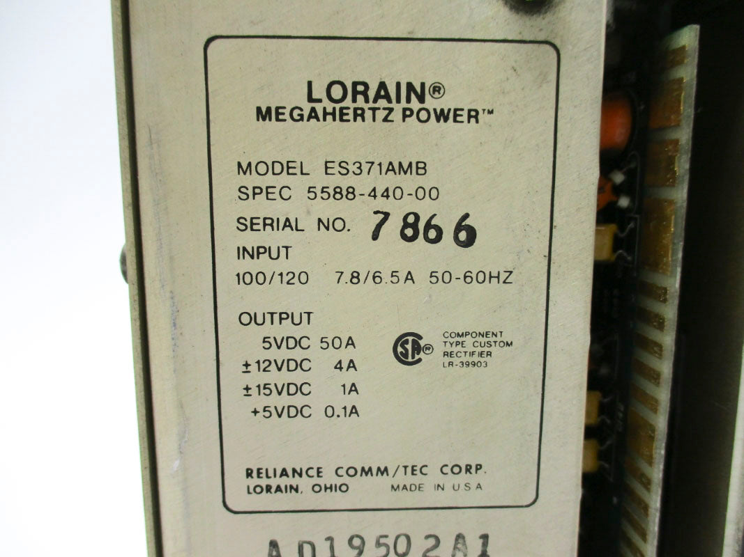 LORAIN ES371AMB 5588-440-00 120V 7.8A UNMP