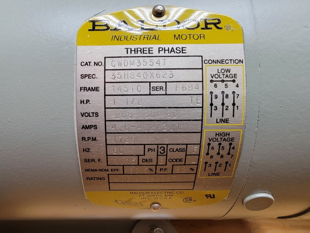 FRISTAM PUMPS FPX741-165 W/ BALDOR CWDM3554T 208-230/460V 4.6-4.2/2.1A NSMP