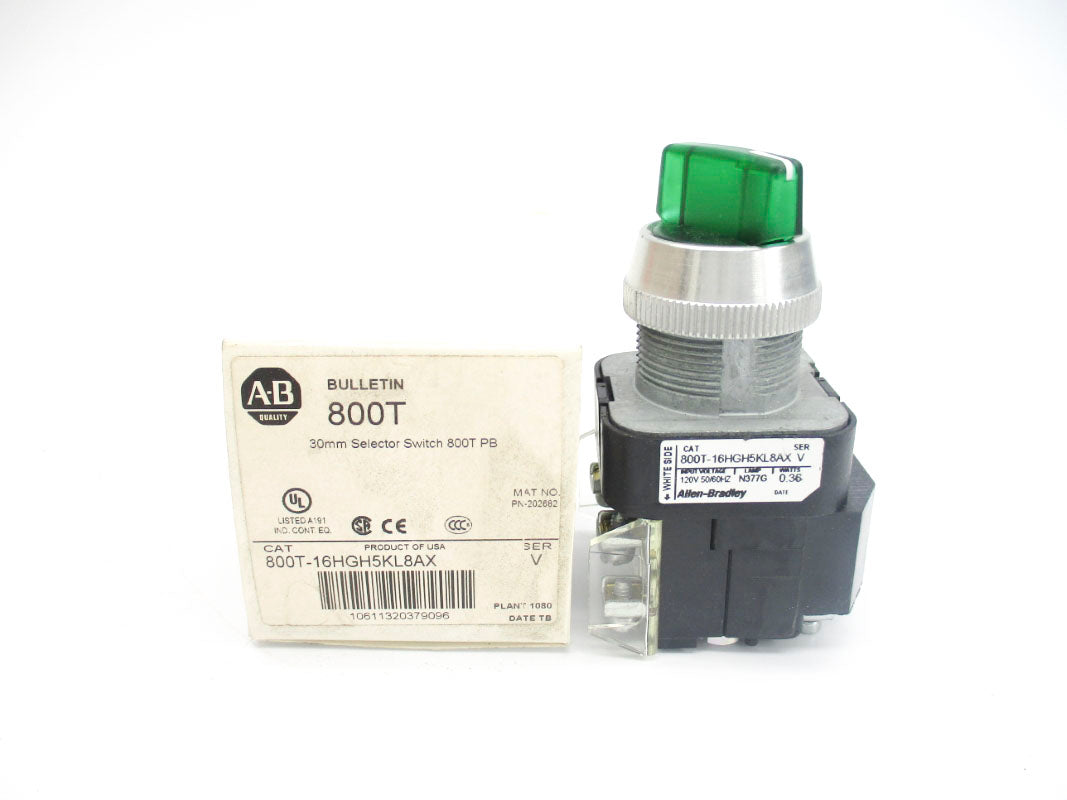 ALLEN BRADLEY 800T-16HGH5KL8AX SER. V 120V (WH) NSMP