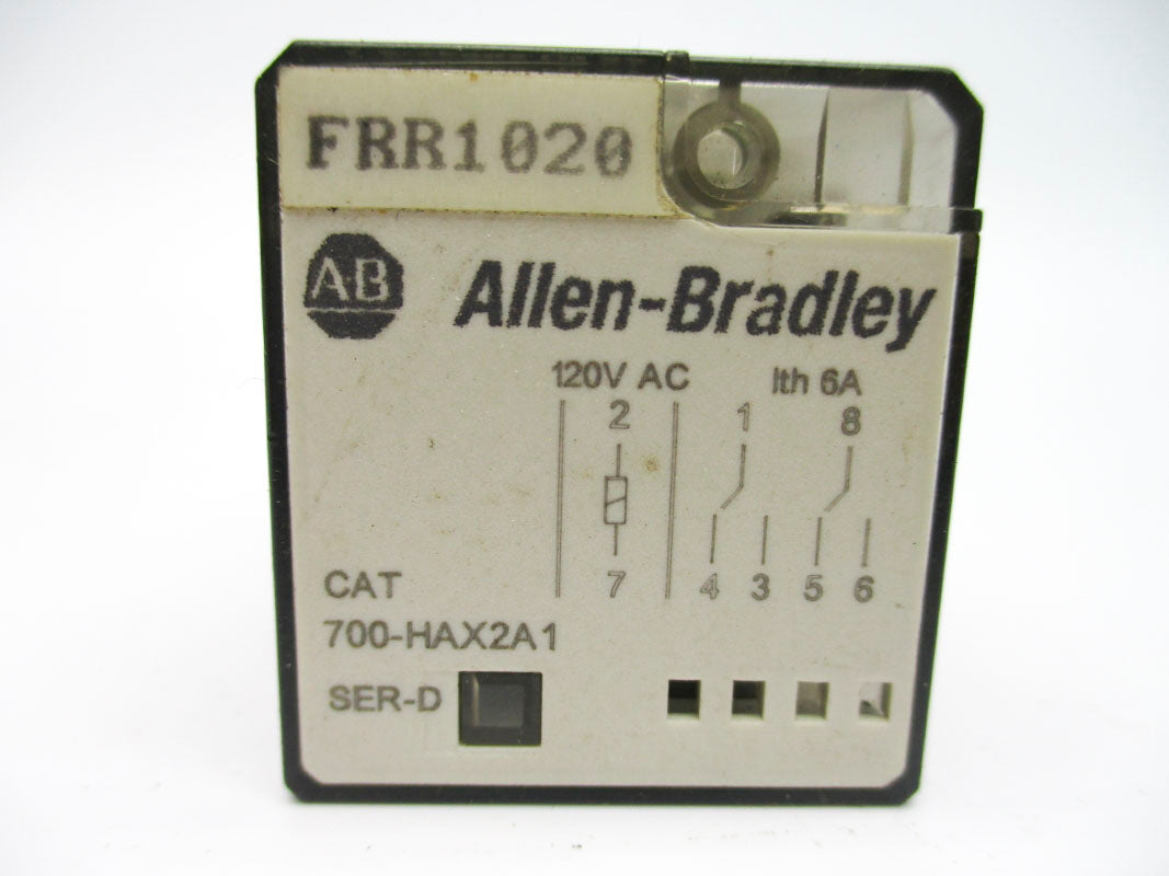 ALLEN BRADLEY 700-HAX2A1 SER. D 120VAC 6A UNMP
