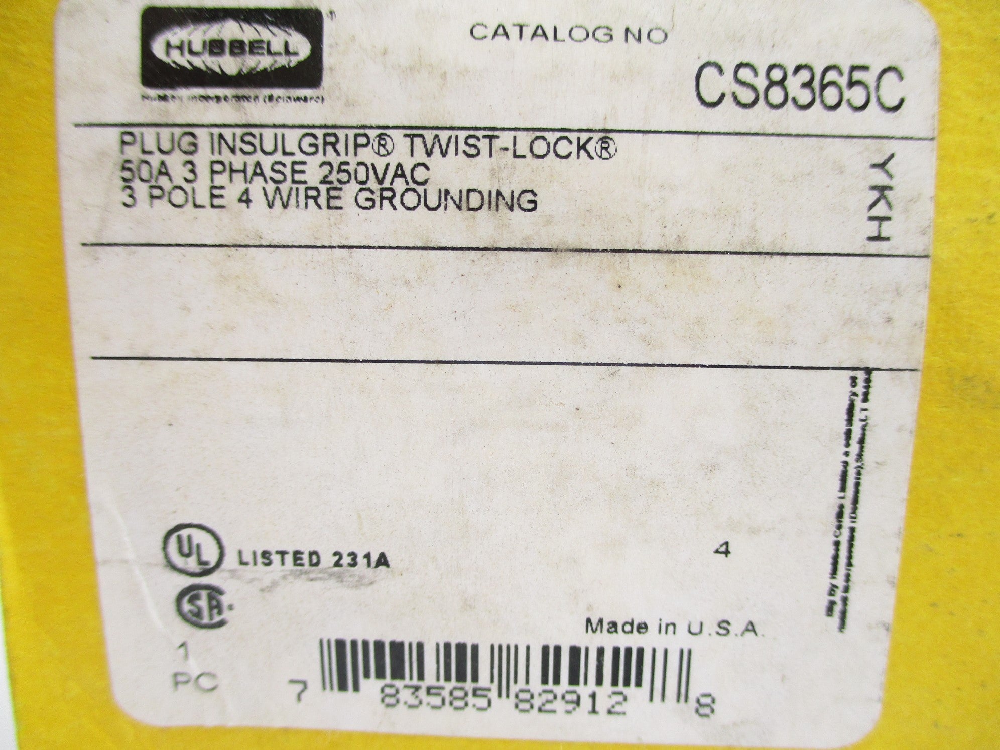 HUBBELL CS8365C 250VAC 50A NSMP