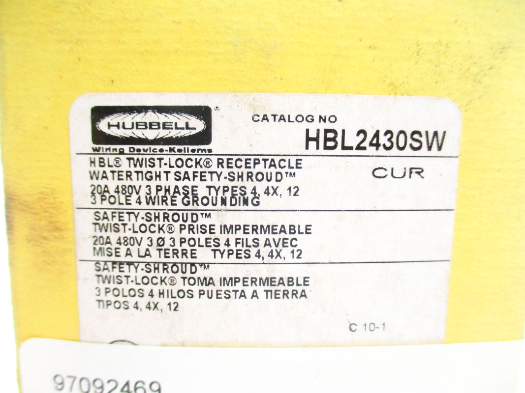HUBBELL HBL2430SW 480V 20A NSMP