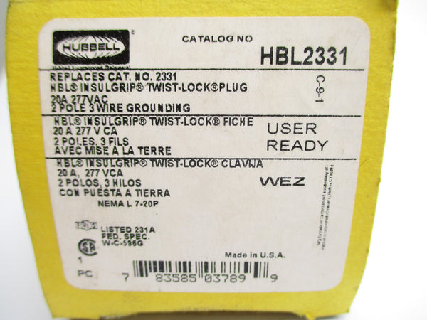 HUBBELL HBL2331 277VAC 20A NSMP