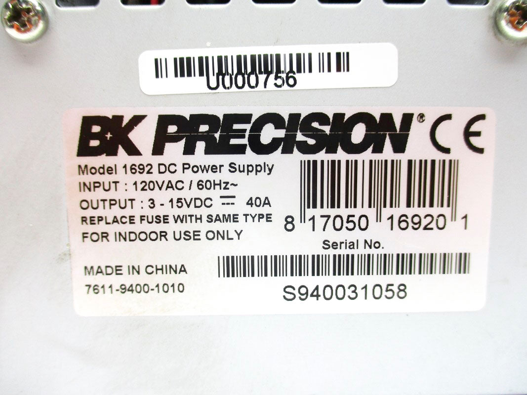 BK PRECISION 1692 120VAC 40A UNMP