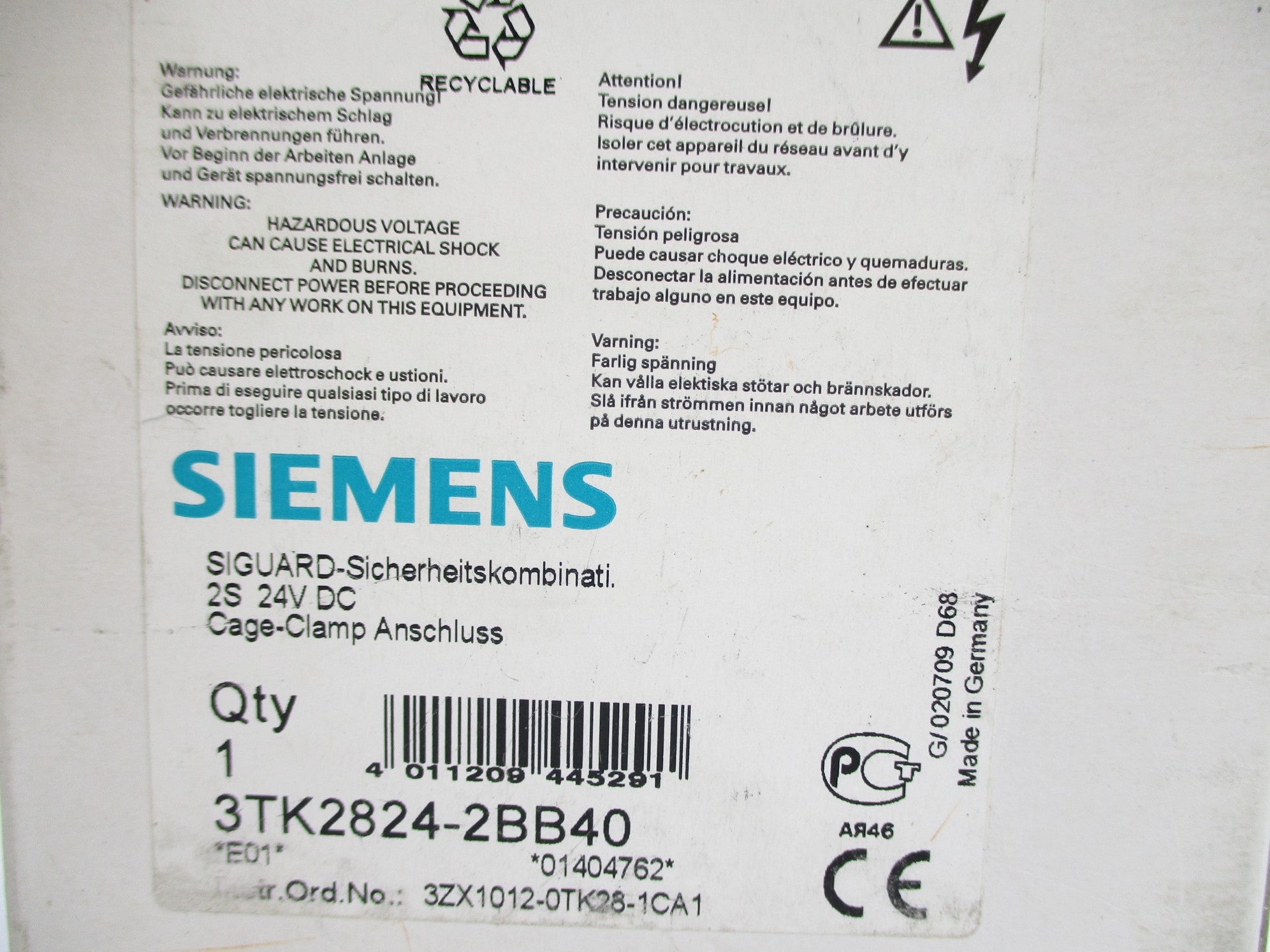 SIEMENS 3TK2824-2BB40 24VDC NSMP