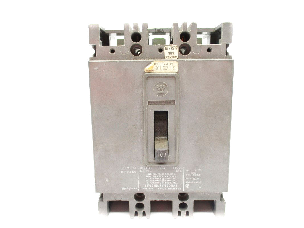 WESTINGHOUSE HFB3100 600VAC 100A UNMP