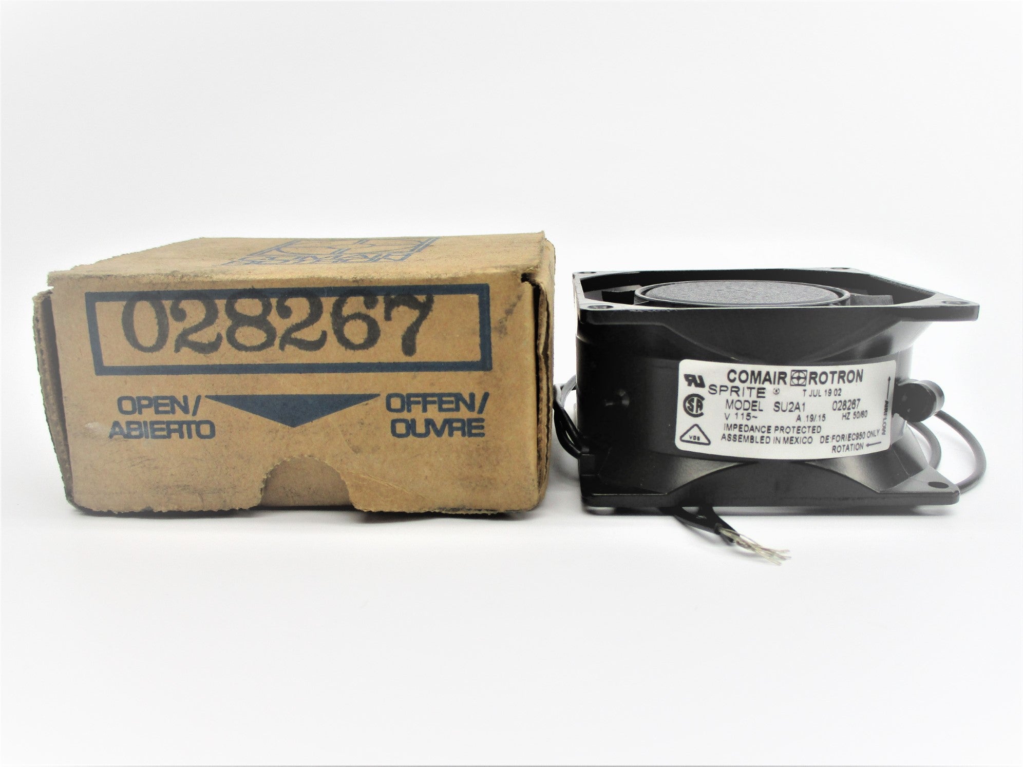 COMAIR ROTRON 028267 SU2A1 115V .19/.15A NSMP