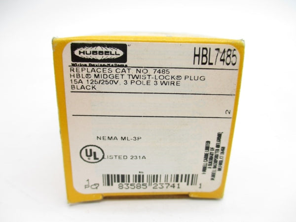 HUBBELL HBL7485 125/250V 15A NSMP
