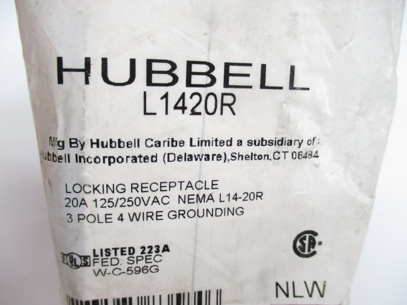 HUBBELL L1420R 125/250VAC 20A NSMP