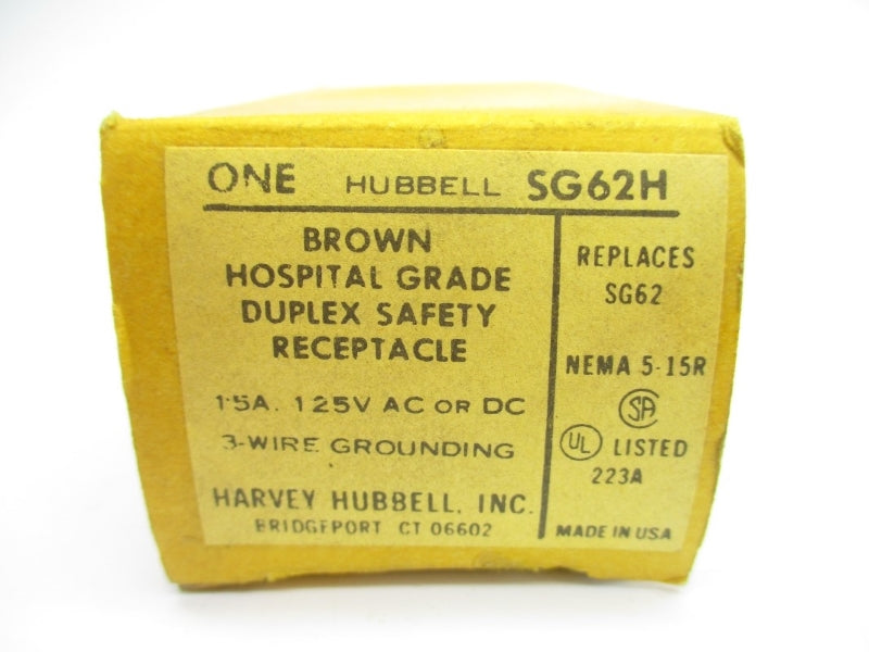 HUBBELL SG62H 125VAC/DC 15A NSMP