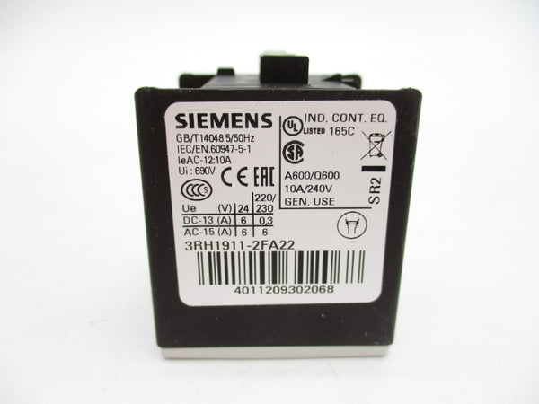 SIEMENS 3RH1911-2FA22 240V 10A NSMP