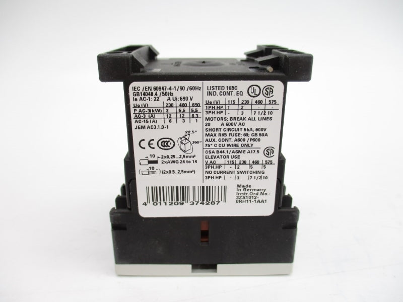 SIEMENS 3RT1017-2BB41 24VDC 20A NSMP