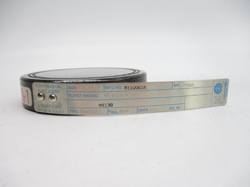 CONTINENTAL DISC 8110063A 90PSI 72'F 2" NSMP