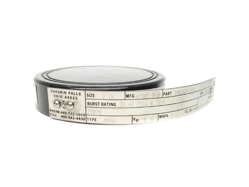 RUPTURE DISC IMX2X29.4X72 29.40PSI 72'F 2" NSNP