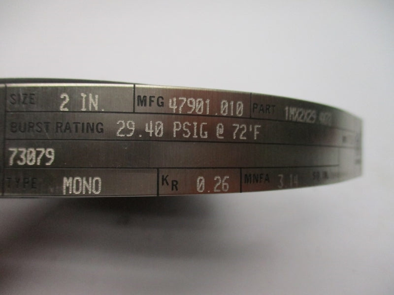 RUPTURE DISC IMX2X29.4X72 29.40PSI 72'F 2" NSNP