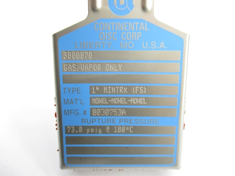 CONTINENTAL DISC 8030753A 73.0PSI 180'C 1" NSMP