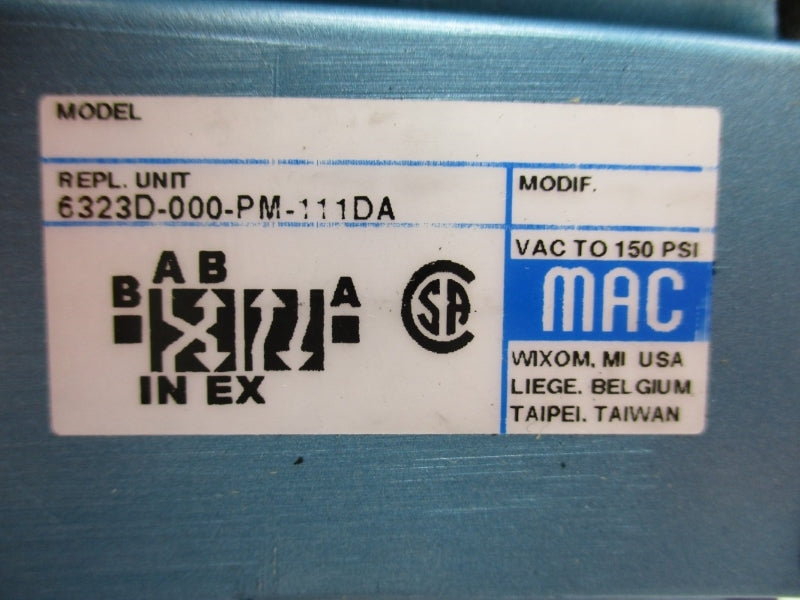 MAC 6323D-000-PM-111DA 110/120V 150PSI NSNP