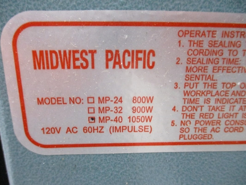 MIDWEST PACIFIC MP-40 120VAC NSNP