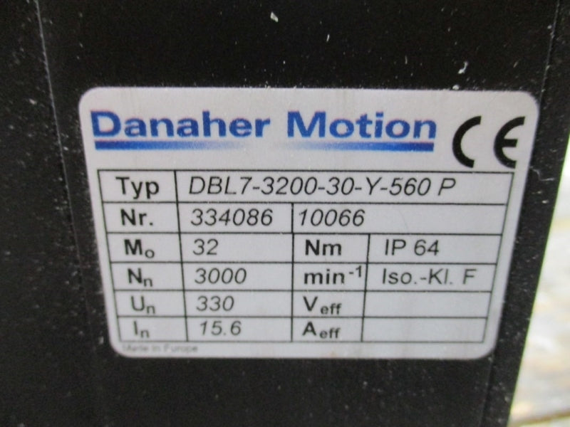 DANAHER MOTION DBL7-3200-30-Y-560P 330V 15.6A NSNP