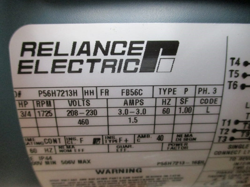 RELIANCE ELECTRIC P56H7213 208-230/460V 3.0-3.0/1.5A NSMP