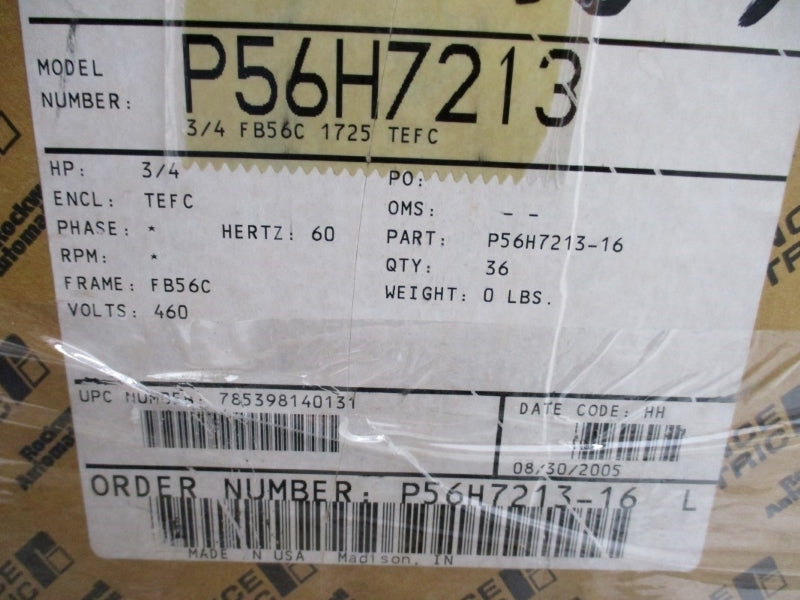 RELIANCE ELECTRIC P56H7213 208-230/460V 3.0-3.0/1.5A NSMP