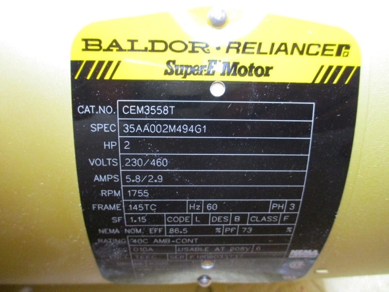 BALDOR CEM3558T 35AA002M494G1 208-230/460V 6-5.8/2.9A NSMP