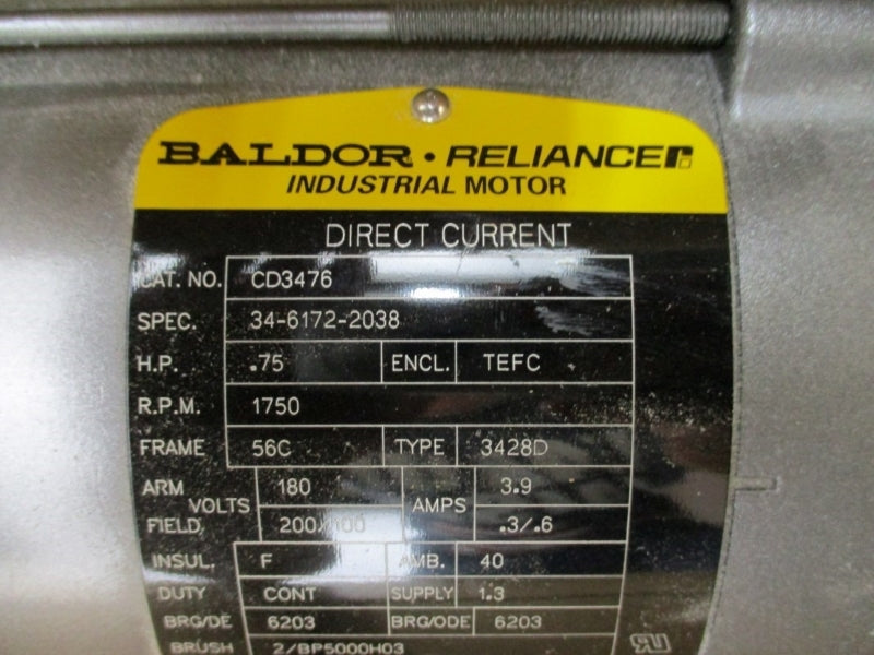 BALDOR CD3476 180V 3.9A NSMP