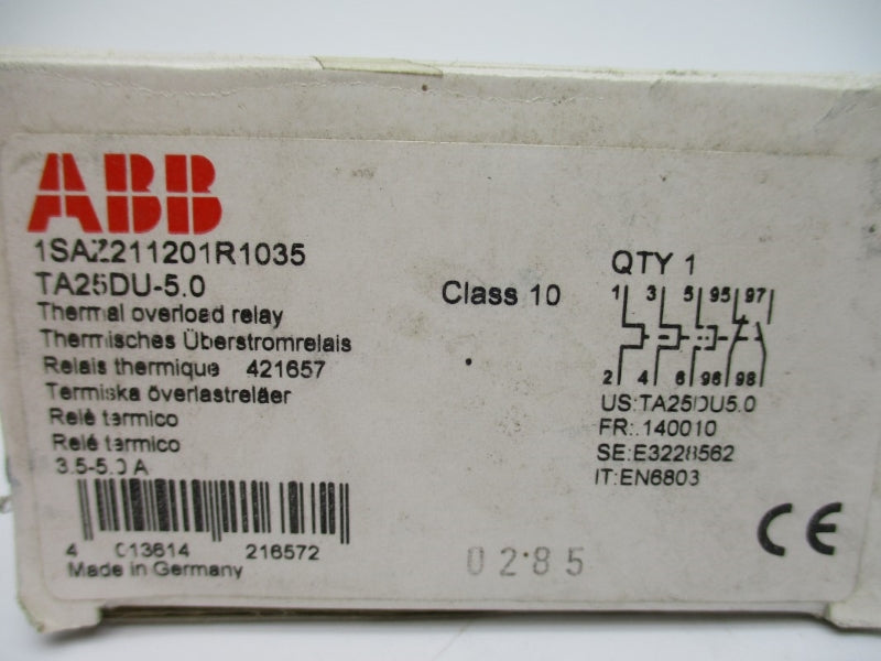 ABB TA25DU-5.0 1SAZ211201R1035 690V 3.5-5.0A NSMP